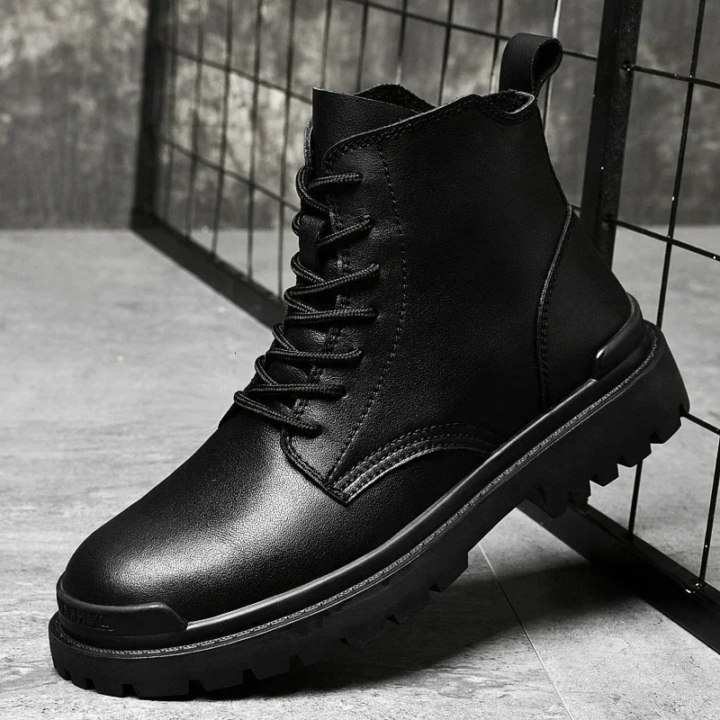 Fashion Mens Boots Autumn Winter Men Boots Genuine Leather Casual Shoes For Man Retro Motorcycle Boots Big Size 3848 250930