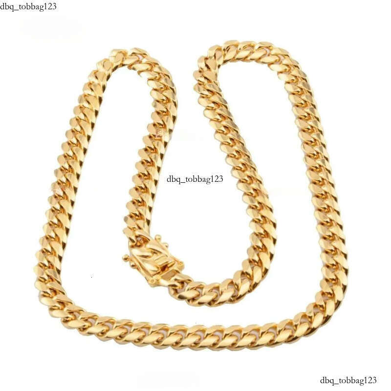 Cuba gold faucet buckle stainless titanium steel density 8mm/10mm/12mm/14mm/16mm Miami Cuban k Stainless Steel Mens Gold Chains 111
