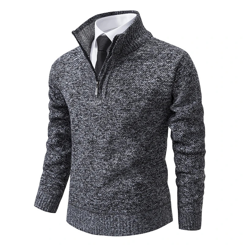 Mens Pullover Autumn And Winter Knitwear Solid Color With A Bottom Shirt Grab Fleece Warm Comfortable Sweater 250929