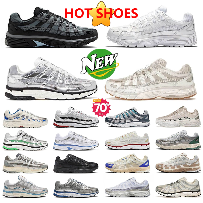 Designer Shoes P6000 Men Women Sneakers Triple Black White Khaki Wolf Grey Metallic Blue Outdoor Sports P-6000s Mens Trainers Jogging Walking Shoes Size 36-45