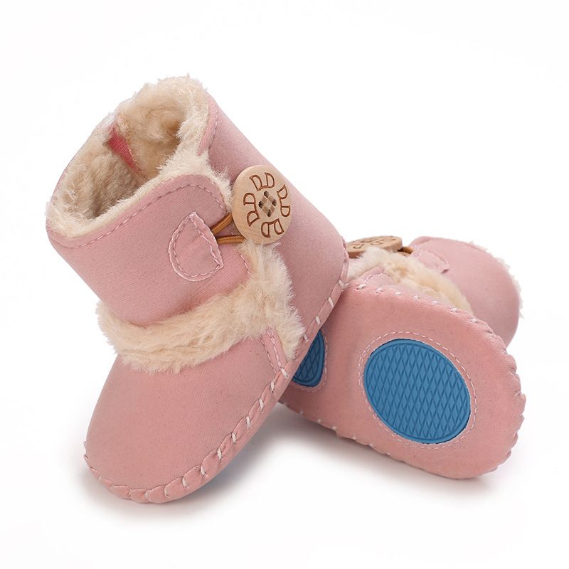 Newborn Baby Fuzzy Winter Boots Fleece Soft Sole Infant Shoes 0-18 Months Warm First Walkers Toddler Plush Snow Booties 0-18 Months K0461