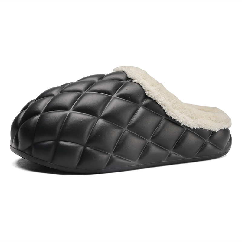 Designer shoes hot free shipping Winter Warm Thick Home Outdoor Slippers Solid Color Plush Cotton Slippers for woman and men black white grey