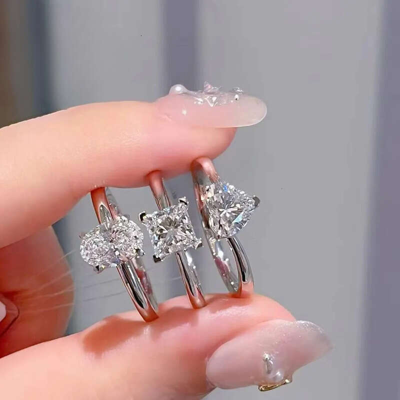 Custom Sier 14K Gold Lab Grown Dia/Moissanite Rings Fashion Solitaire Dia Ring for Wedding and Engagement