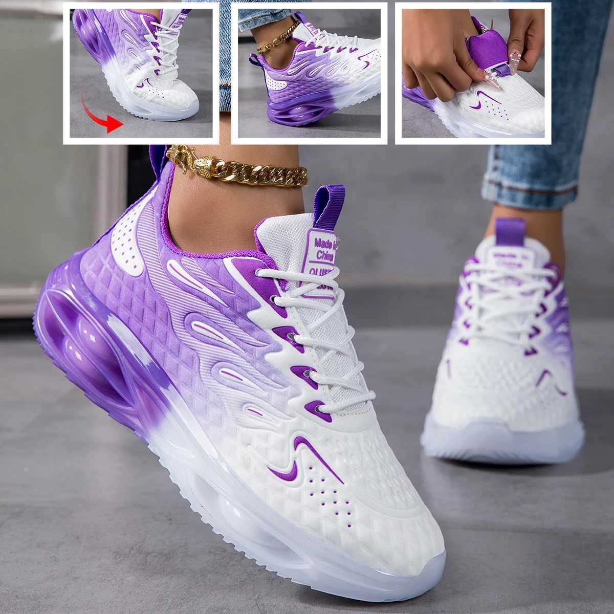 Running shoes for men and women lightweight mesh breathable comfortable flat soft tennis shoes couple air cushion sports shoes Z250930