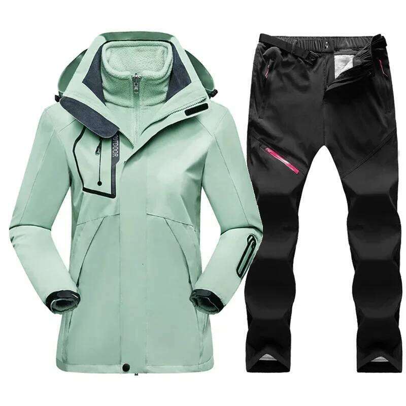 Suit For Women Waterproof Fleece Jacket Pants Women's Snow Snowboard Suits Female Winter Sports Warm Breathable Ski Set