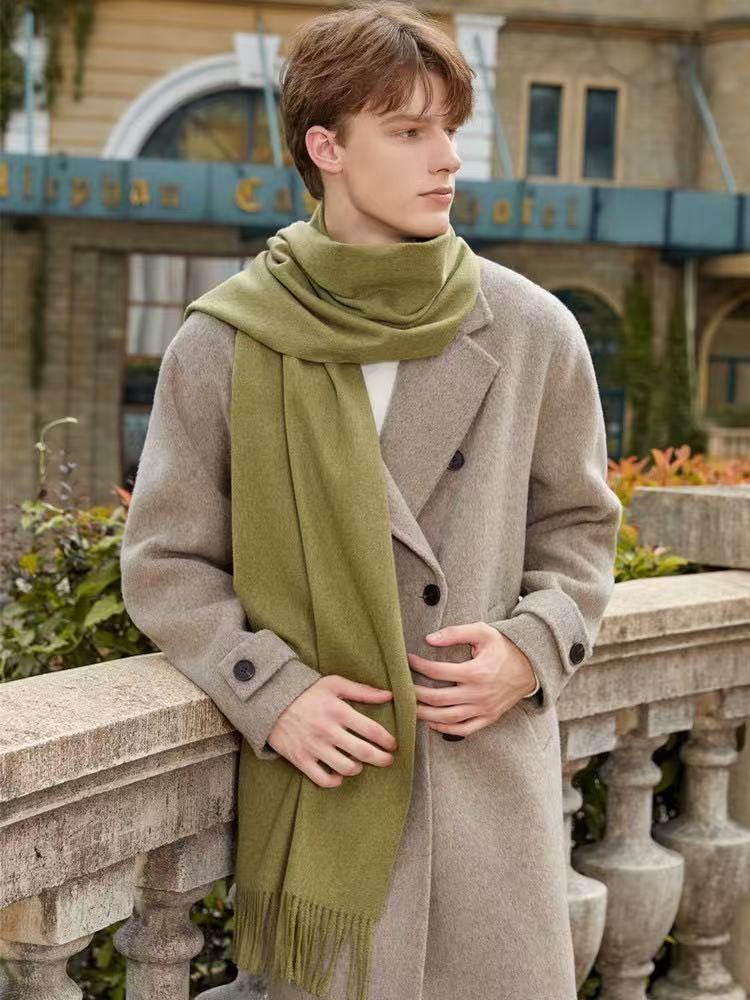 T1963 scarf shawl cashmere scarf autumn and winter thick solid color