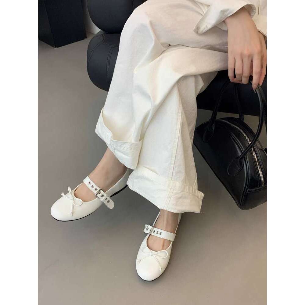 French Style Designer Shoe Shallow Mouth Single for Women 2025 Early Spring New Gentle Evening Ballet Flat Mary Jane Small Leather Shoes
