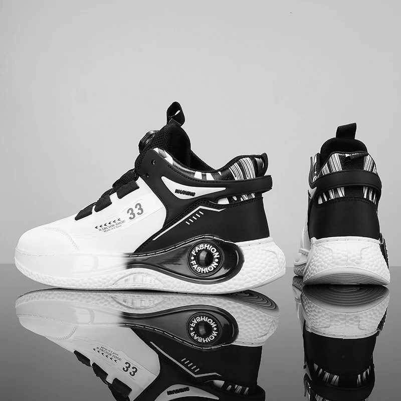 Mens Sneakers with Rotating Buckle Comfy Non Slip Lace up Durable Shoes for Mens Outdoor Activities Z250930