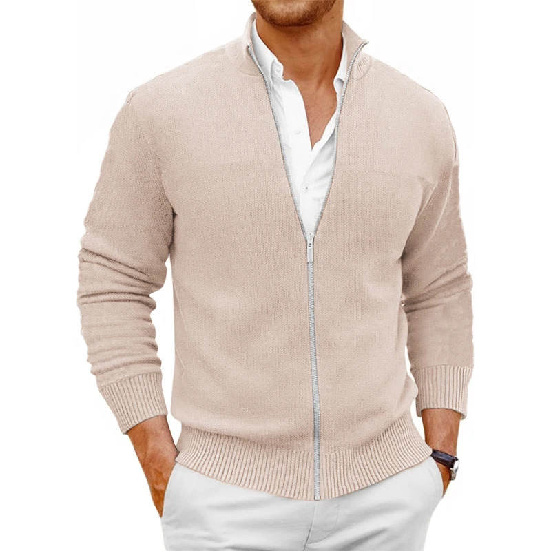 Animal Game Mens Knit Zipper SweaterCoats Slim Fit Sweaters Stand Collar Fall Winter Cardigan Sweater Jumper Warm Streetwear 250929