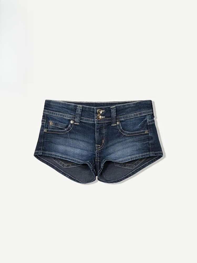 Summer Sexy Woman Denim Mini Pants Slim Low Waist Pockets Straight Short Jeans 2025 New Fashion High Street Women's Trousers dongdumaoyi