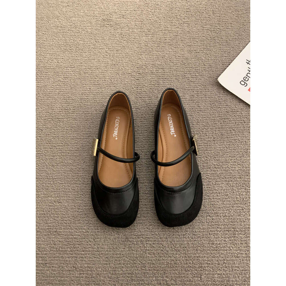 Red Mary Jane for Women 2025 Spring Round Toe Soft Surface One Strap Shallow Mouth Style Single Shoes Loafers French Sweetheart