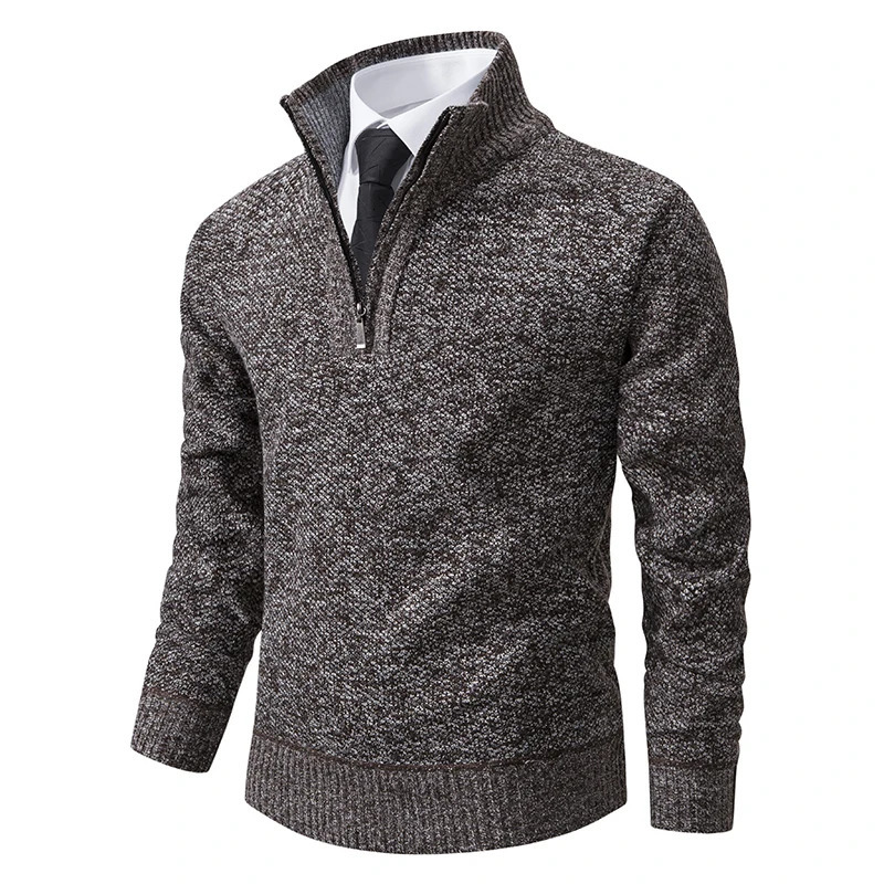 Mens Pullover Autumn And Winter Knitwear Solid Color With A Bottom Shirt Grab Fleece Warm Comfortable Sweater 250929