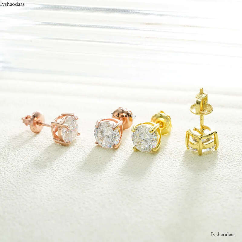 pass dia tester VVS1 D color moissanite designer for women sterling sier earrings Circular Cherry blossom cutting mens hip hop jewelry gift