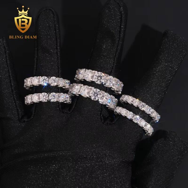 New Arrival Full Diamond Rings VVS1 Moissanite With Stones Mens Rings Womens Gra Certificate Past Diamond Test Hip Hop Style