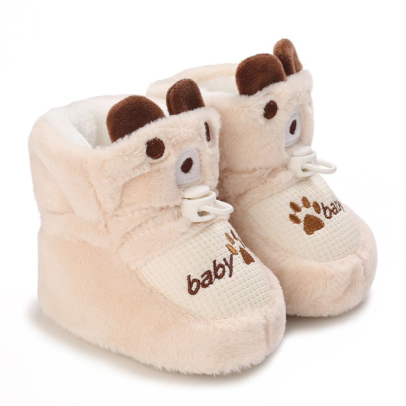 Winter New Cute Cartoon Baby Booties Little Child Boots Cotton Soft-Sole Non-Slip Warm Kidszworld Toddler First Walkers Infant Crib Shoes 0-18 Months 