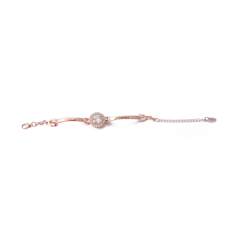 Korean Style Inlaid Large Zircon Letter Bracelet Student Jewelry Gift
