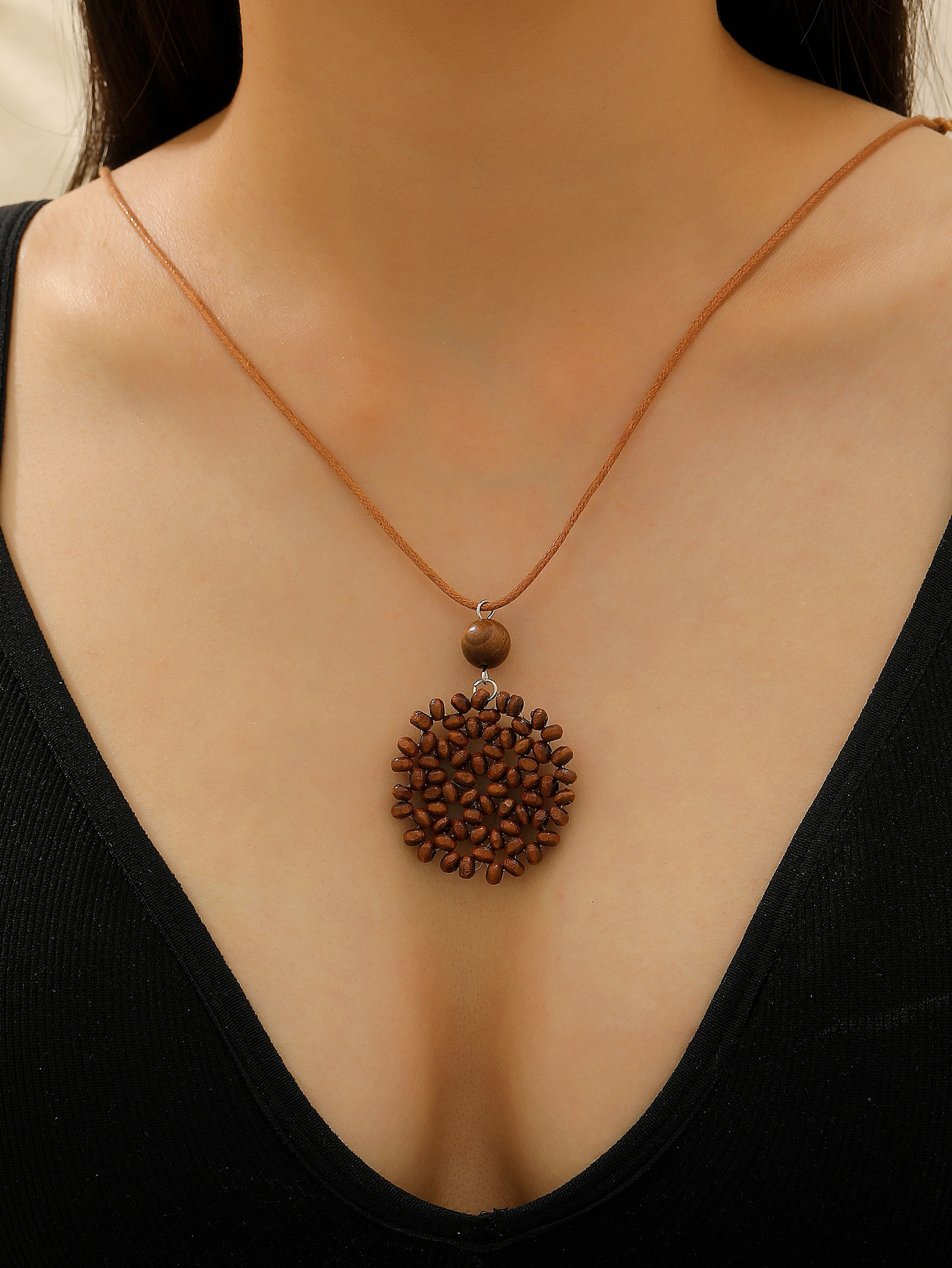 Bohemian Ethnic Style Heart Moon Woven Necklace for Women, Niche Long Accessory, Melad Autumn Winter Sweater Chain