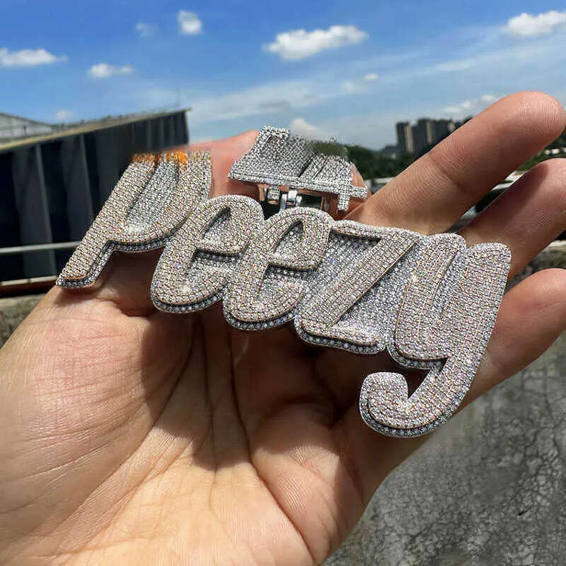 OEM Custom Hiphop Jewelry Iced Out Letter pendant VVS Moissanite s sier Hip Hop Necklace Dia Pendant for men