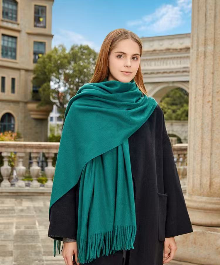 T1963 scarf shawl cashmere scarf autumn and winter thick solid color