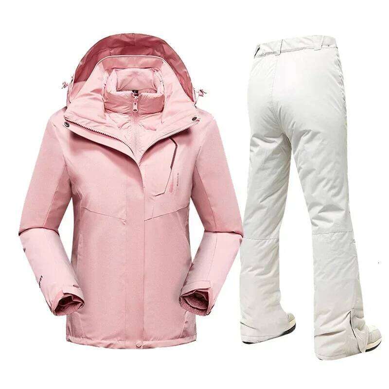 Women's Ski Suit Winter Waterproof Windproof Warm Down Jacket Snow Pants Outdoor Sports Snowboard Wear Skiing Outfits For Women