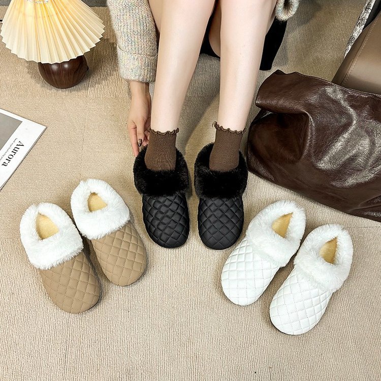 Designer shoes free shipping 2025 Autumn Winter New Velvet Home Anti slip Thick Bottom Warm Slippers for woman