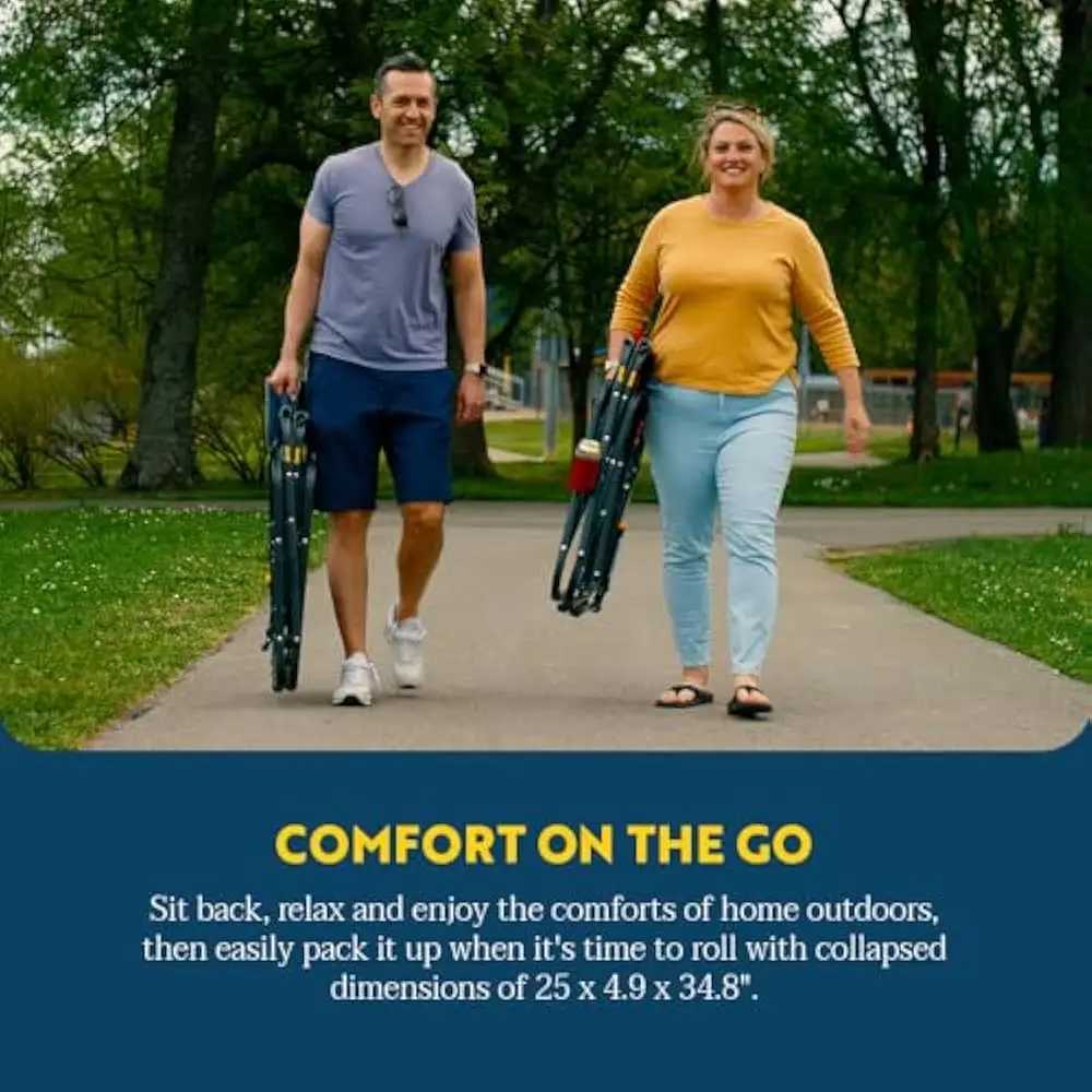 Outdoor XL with Side TabLE CamPING Chair Solid DurabLE Armrests Drink Holder ComfortabLE Backrest J250930