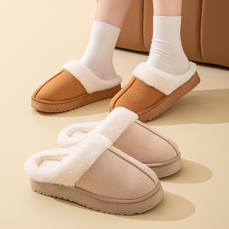 Women's Cotton Indoor Home Use Non-Slip Winter 2025 New Warm Furry Slippers for Men ddmymarket