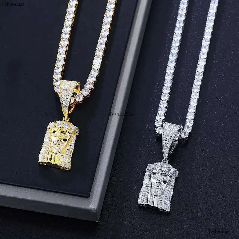 Pass Dia Tester VVS Moissanite Iced Out Jesus Head Face Pendant Bg Sterg Sier Big Piece Hip Hop Jewelry For Men