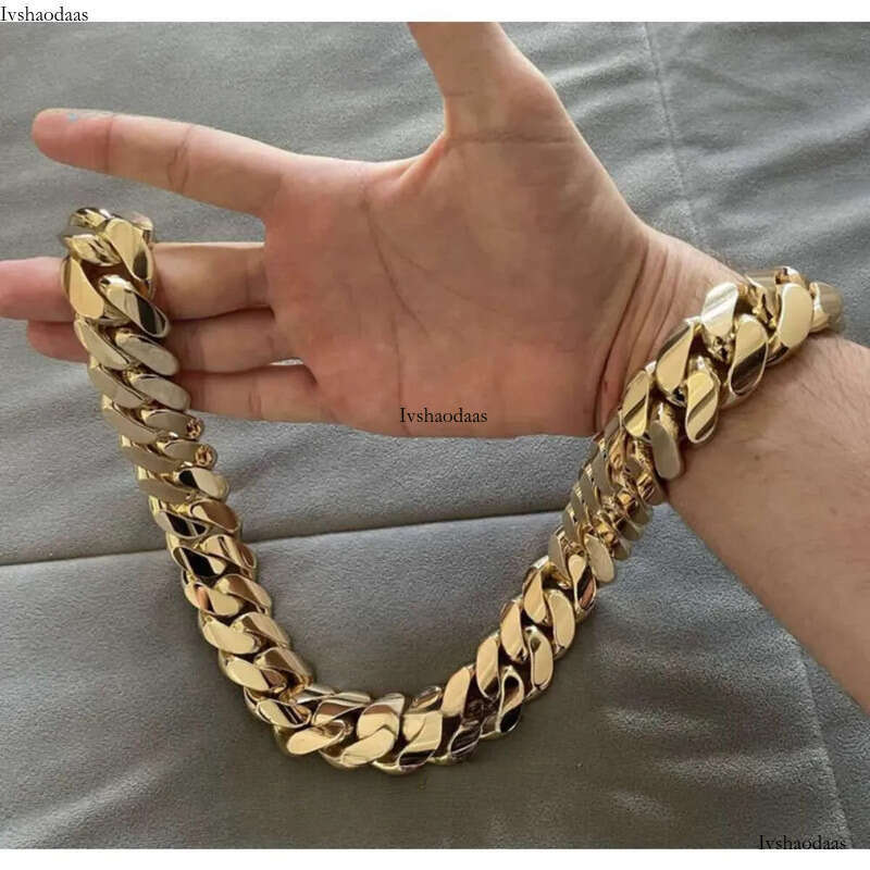 Fine jewelry Pendant Necklaces Choker Custom k Gold 20mm Miami Cuban Chain Necklace