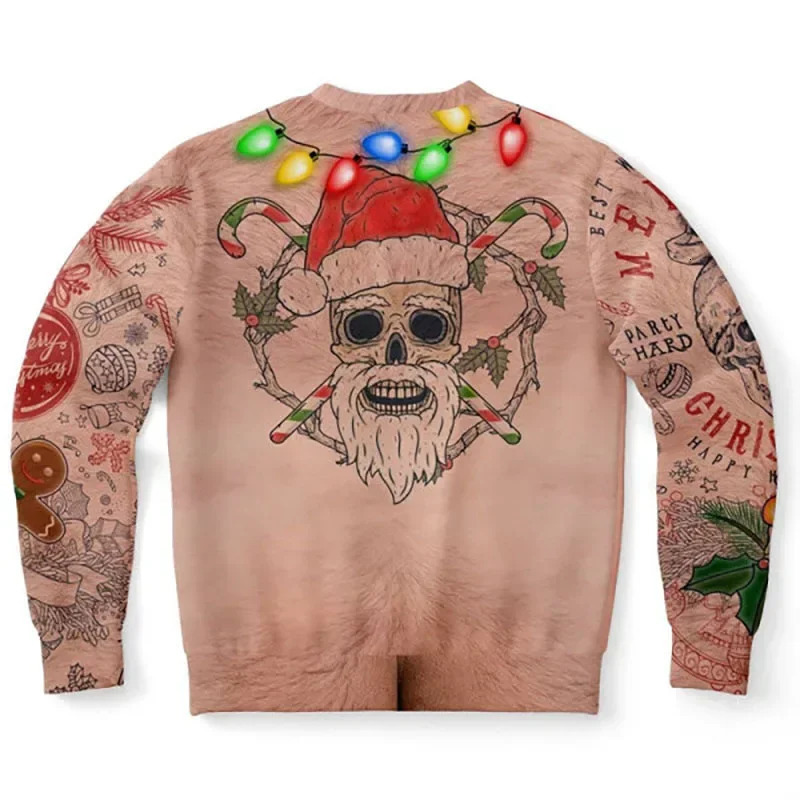 Christmas Sweater Novelty Funny Light Up Ugly Christmas Sweater For Men And Women 3D Printing Pullover Jumpers Warm Sweater 250930