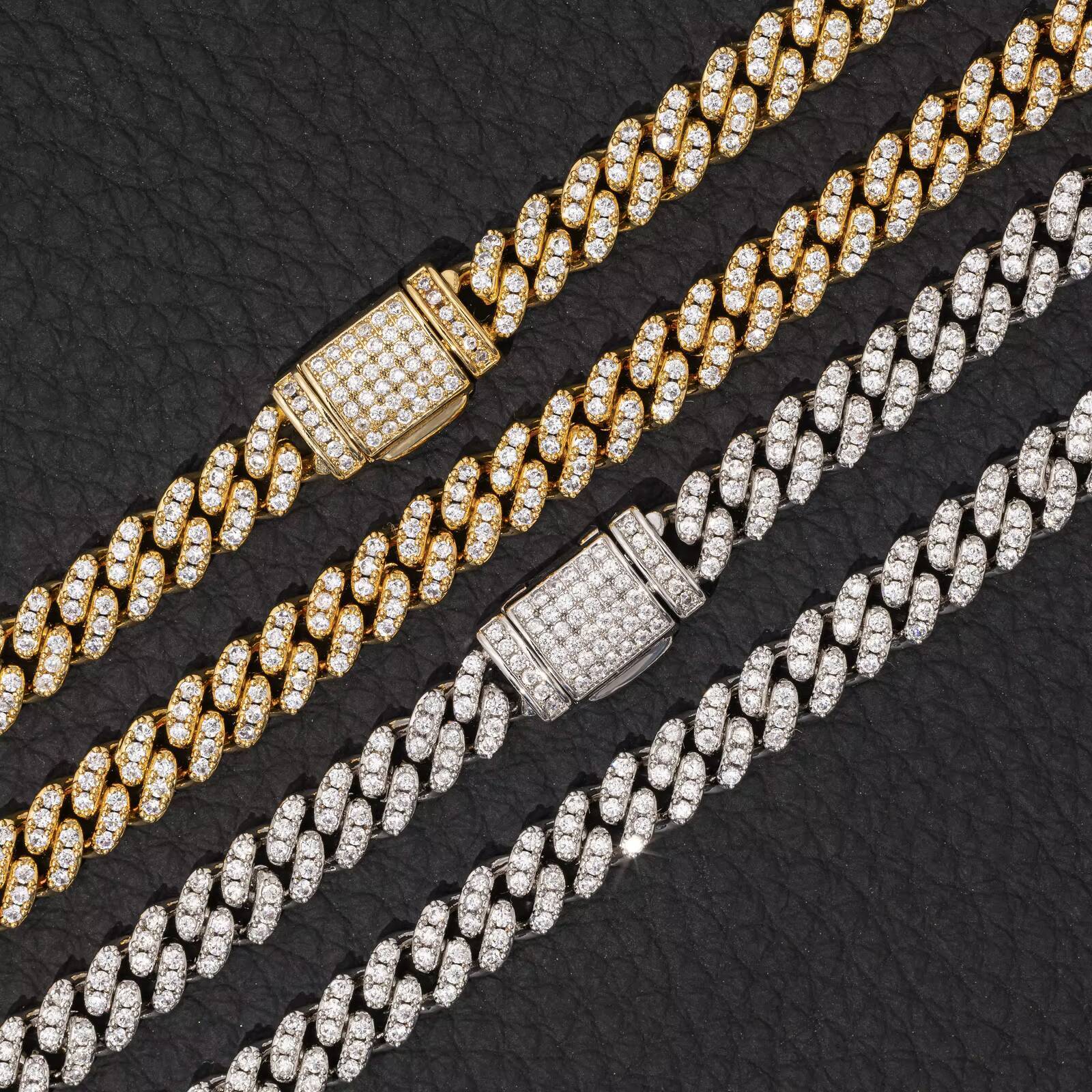 Pass Diamond Tester VVS Moissanite Chain 100% 925 Sterling Silver 6mm Moissanite Cuban Luxury Hip Hop Men Fashion Jewelry