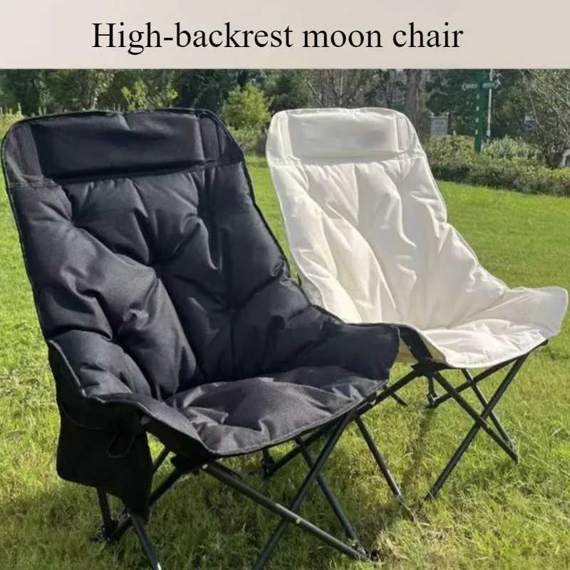 Outdoor Thickened Folding Chair Comfortable High Backrest Stable Portable Outdoor Chair Breathable Widened Seat Surface Chairs J250930