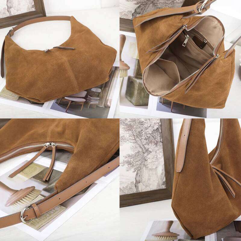 Women Shoulder Crossbody Designer Brand Ladies Soft Suede Cow Leather High Quality Large Tote Bag Autumn Winter New