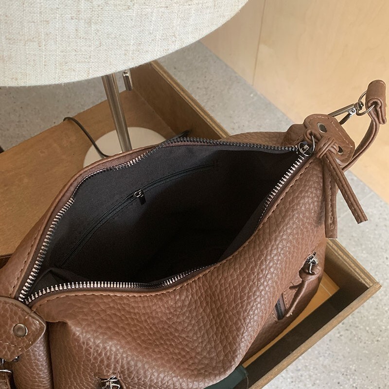 New Women's Retro Soft Leather Handbag Luxury Bag Work Commuter Shoulder Bag High end Designer Bag Wallet Shoulder Bag