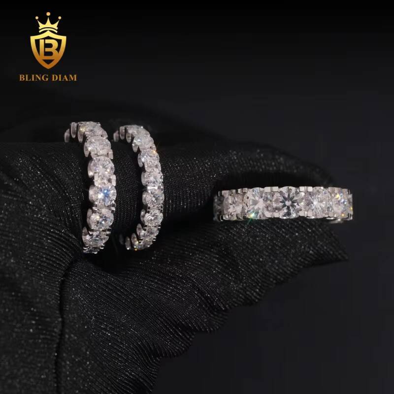New Arrival Full Diamond Rings VVS1 Moissanite With Stones Mens Rings Womens Gra Certificate Past Diamond Test Hip Hop Style