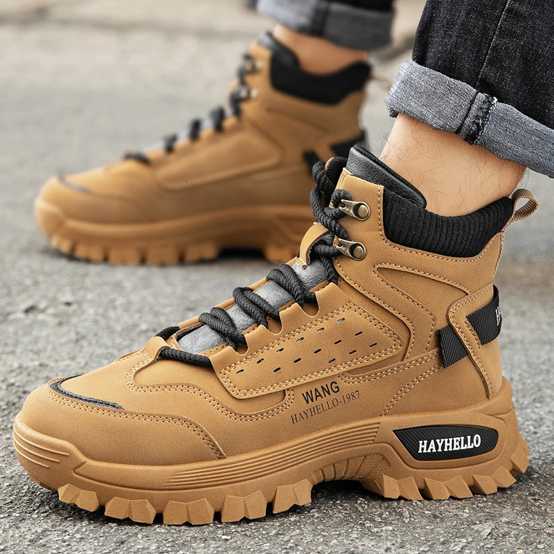 CYYTL Mens Boots Winter Shoes Casual Outdoor Hiking Work Cowboy Tactical Chelsea Ankle Platform Leather Sneakers 250930