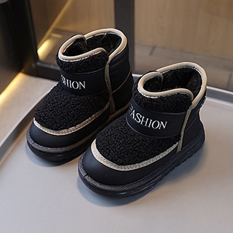 Kids Snow Boots Winter Plus Velvet Youth Short Boots Thick Warm Plush Boots Kidszworld for Girls Boys Lamb Wool Toddler Shoes Footwear Size 25 - 36 K0