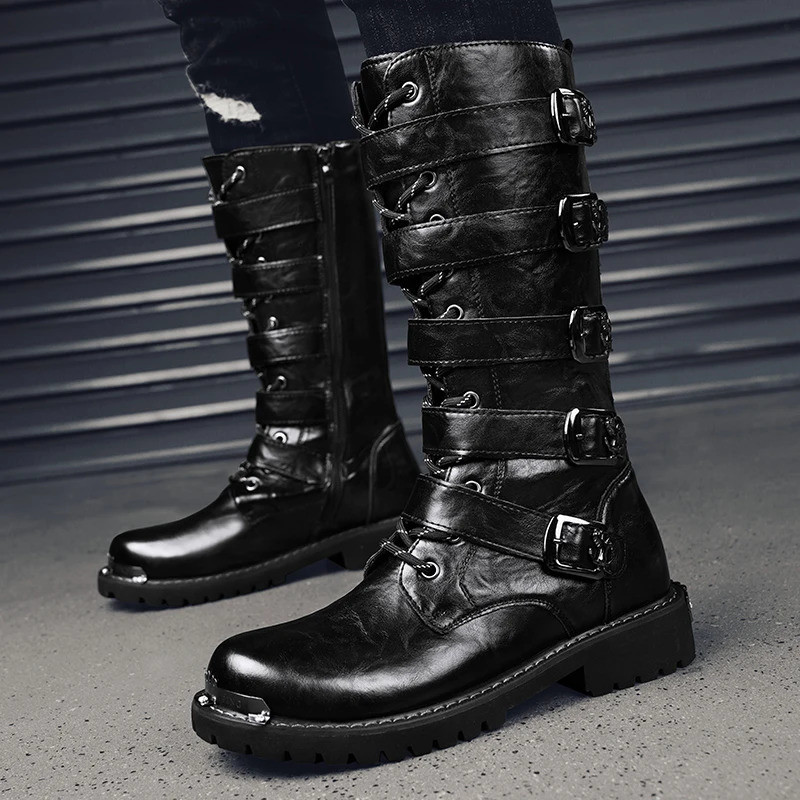 Motorcycle boots four seasons mens hightop outdoor offroad cycling boots safety protection nonslip cycling boots work boots 250930