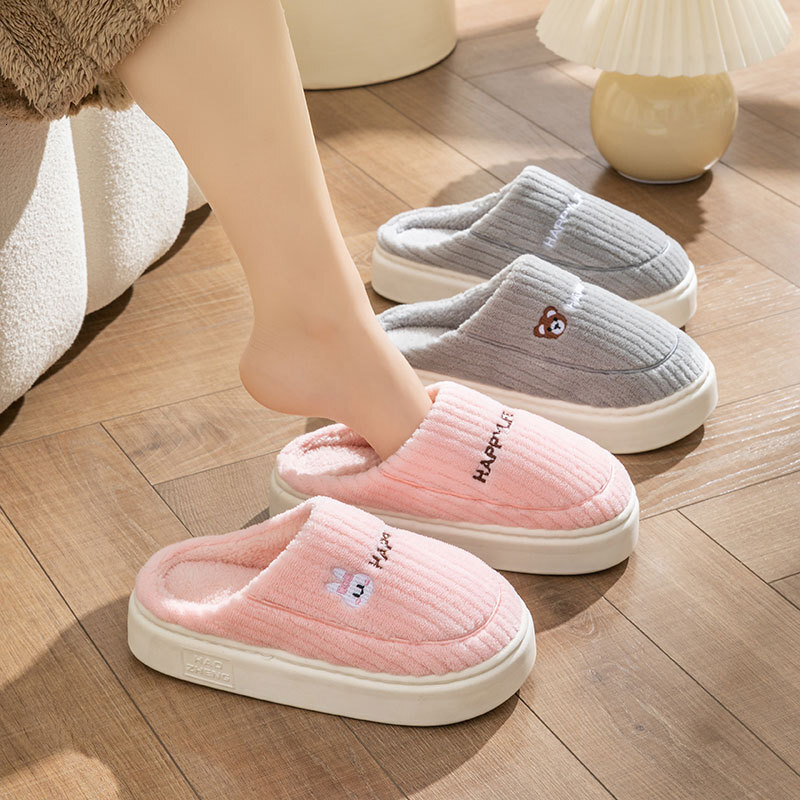 Cixi Cotton Women, Spring, Autumn, Winter, Indoor Non-Slip Maternity Shoes, Thick Sole Home Warm Couple Slippers for Men ddmymarket