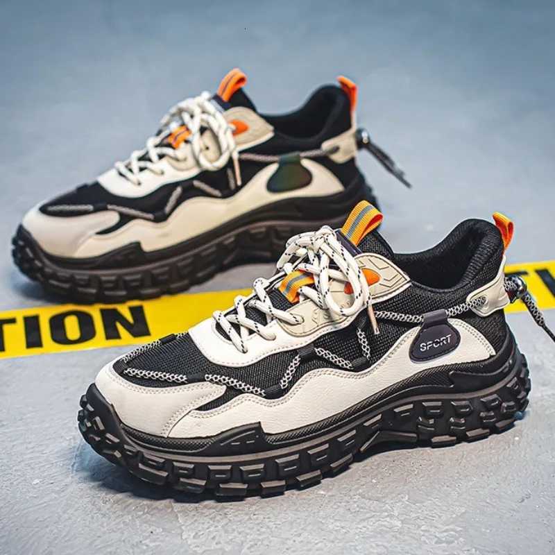 Mens Sneakers 2025 Autumn Breathable Mesh Casual Running Shoes Thick Sole Comfortable Lace Up Non Slip Outdoors Sports Shoes Z250930