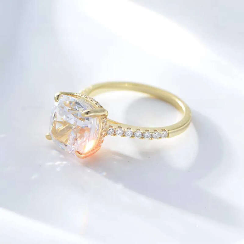 Sterling Dia Zircon Ring Set for Women Gold Plated Geometric Stone Wedding Sier Rings