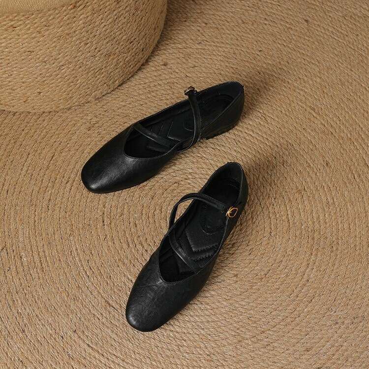 French Style Mary Jane for Women Soft Sole Granny Shoes Comfortable Versatile Flat Shoes