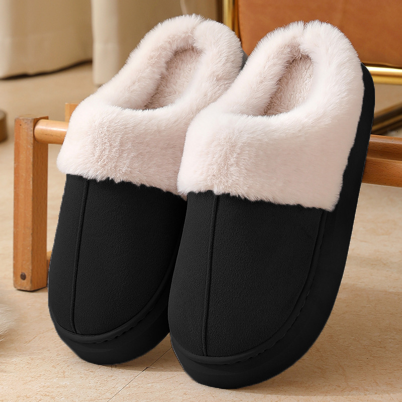 Women's Cotton 2025 New Indoor Home Non-Slip Furry Slippers Men's Winter Couple Outdoor Wear ddmymarket