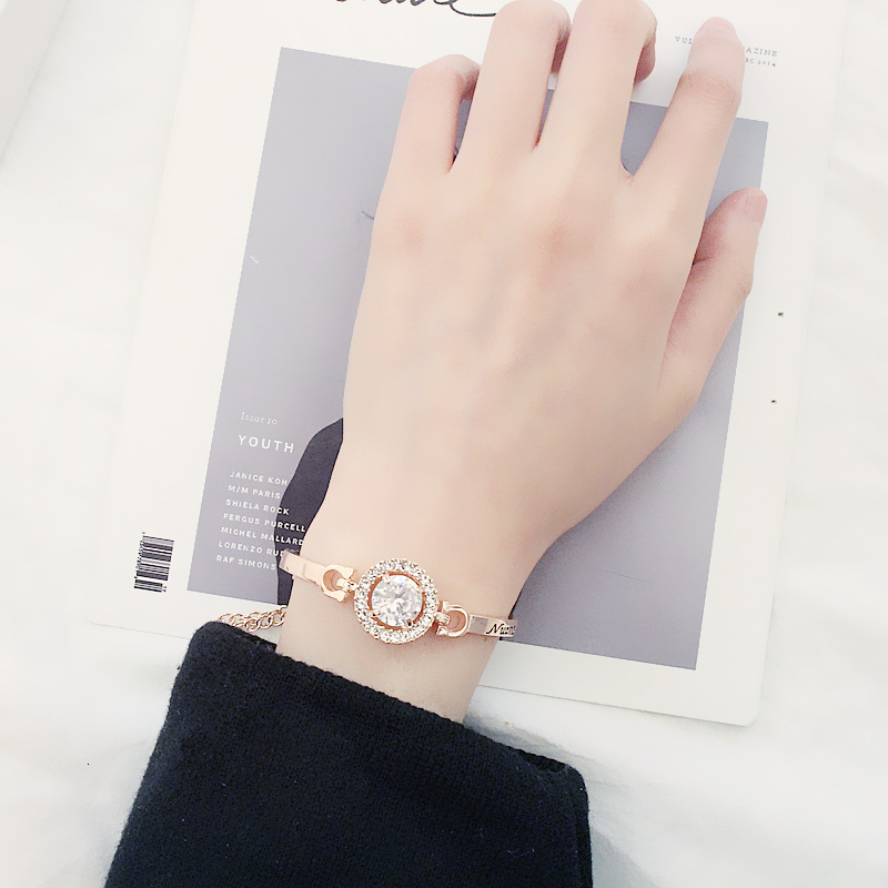 Korean Style Inlaid Large Zircon Letter Bracelet Student Jewelry Gift
