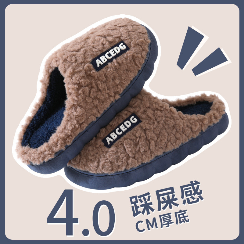 Women's Cotton Men's Winter Indoor Home Non-Slip Warm 2025 New Couple Slippers ddmymarket