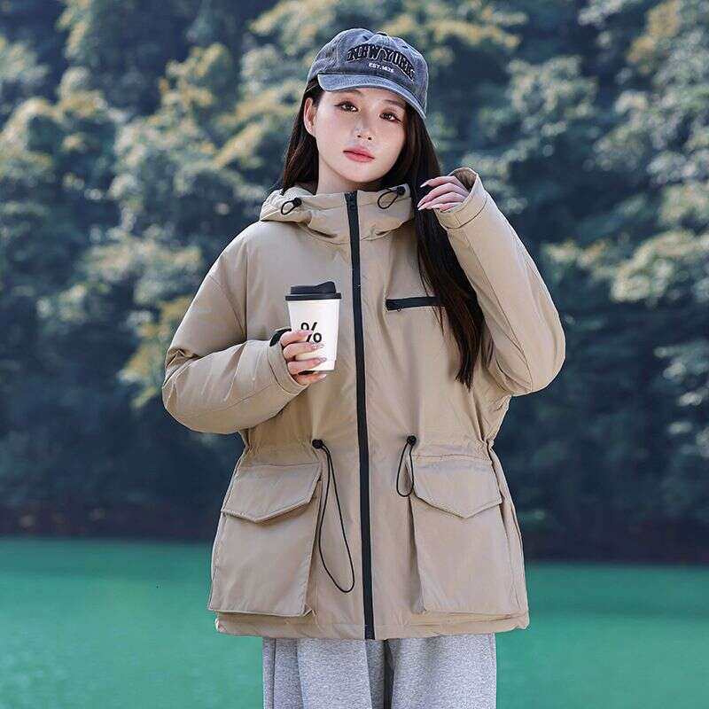 Cotton Clad Women's Winter New Korean Version Short Thick Military Style Assault Suit Loose Hooded And Cotton