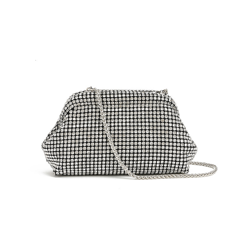 Designer Bag Light Diamond-studded Shell Bag Rhinestone Evening Bag Women's Handheld Underarm Bag Diamond-studded Single Luxury Bag Shoulder Cros