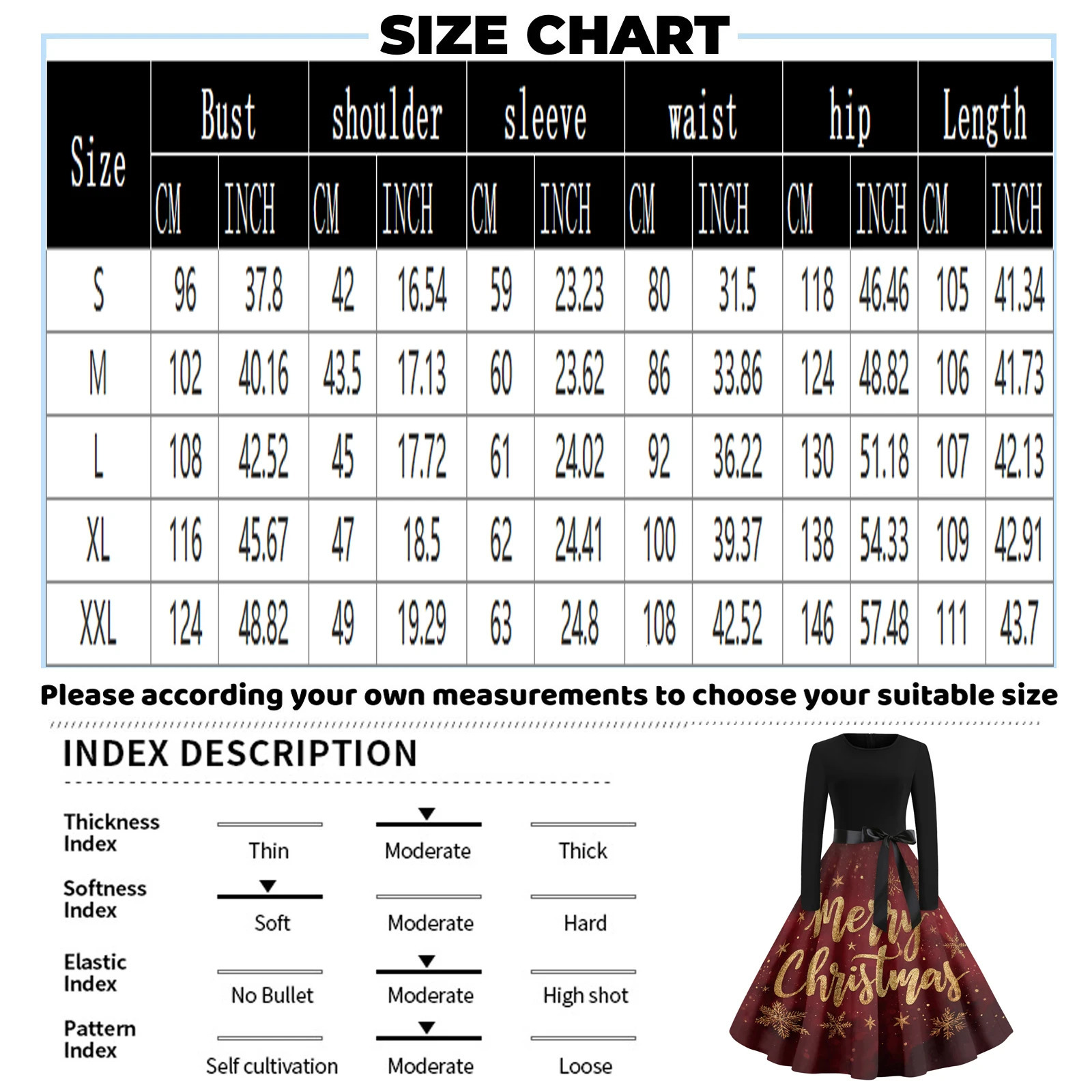 Ladies Casual And Fashionable Comfortable And Breathable Round Neck Christmas Print Retro Dress Suitable For Daily Wear 250930