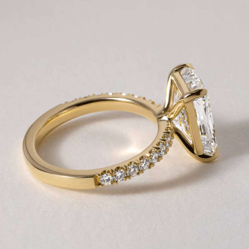 Gia Igi Certified Vvs Cvd Lab Grown 10k 14k Gold Radiant Cut Pave Engagement Ring