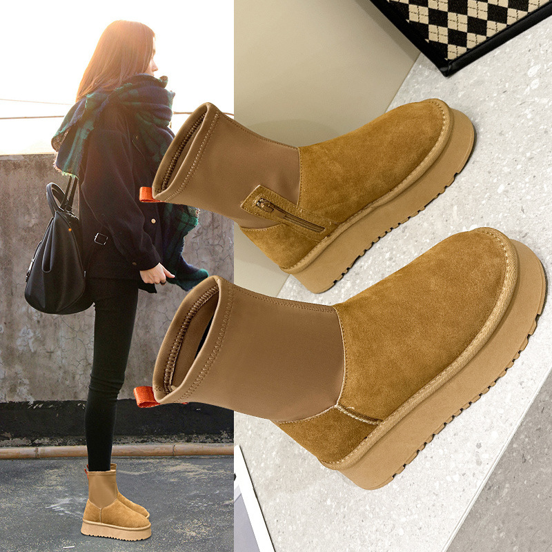 Free shipping designer new arrival women's elastic snow boots 2025s winter hot item thick sole versatile high-quality warm socks boots Black came